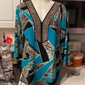 L womens JM Collection stretch 3/4 sleeve plus size top XXL